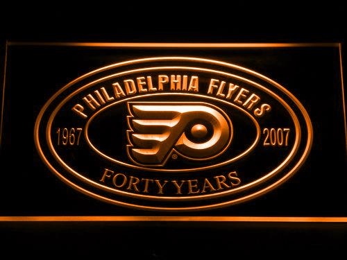 Philadelphia Flyers 40th Anniversary LED Neon Sign Electrical - Orange - TheLedHeroes