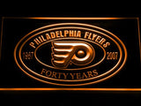Philadelphia Flyers 40th Anniversary LED Neon Sign USB - Orange - TheLedHeroes