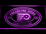 Philadelphia Flyers 40th Anniversary LED Neon Sign Electrical - Purple - TheLedHeroes