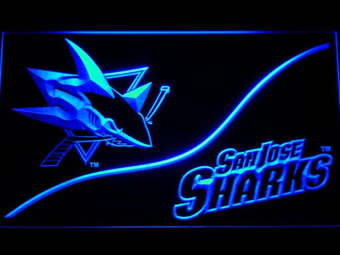San Jose Sharks (3) LED Neon Sign USB - Blue - TheLedHeroes