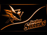 San Jose Sharks (3) LED Neon Sign USB - Orange - TheLedHeroes