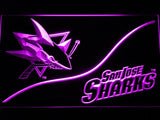 San Jose Sharks (3) LED Neon Sign USB - Purple - TheLedHeroes
