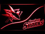 San Jose Sharks (3) LED Neon Sign USB - Red - TheLedHeroes