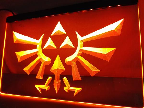 Legend Of Zelda Triforce LED Sign - Orange - TheLedHeroes