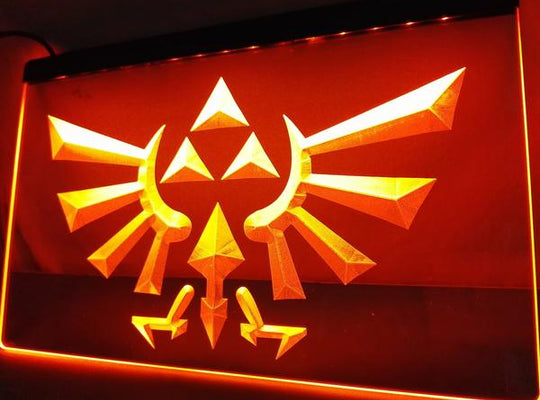 Legend Of Zelda Triforce LED Sign - Orange - TheLedHeroes