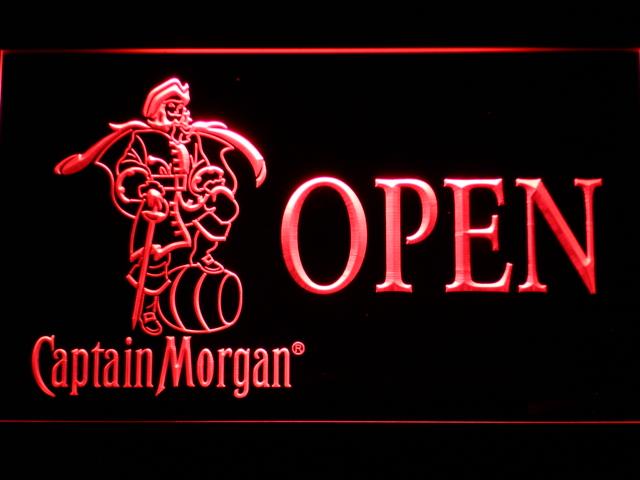 Captain Morgan Open LED Neon Sign USB - Red - TheLedHeroes