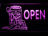 Duff Open (2) LED Neon Sign Electrical - Purple - TheLedHeroes