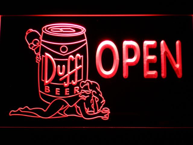 Duff Open (2) LED Neon Sign Electrical - Red - TheLedHeroes