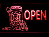 Duff Open (2) LED Neon Sign USB - Red - TheLedHeroes