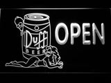 Duff Open (2) LED Neon Sign USB - White - TheLedHeroes