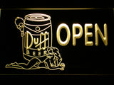 FREE Duff Open (2) LED Sign - Yellow - TheLedHeroes