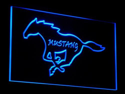 Mustang (2) LED Neon Sign USB - Blue - TheLedHeroes