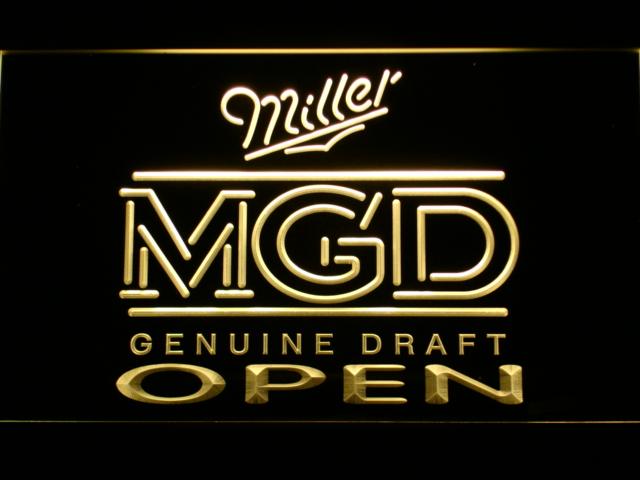 Miller MGD Open LED Neon Sign USB - Yellow - TheLedHeroes