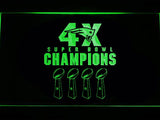 New England Patriots 4X Super Bowl Champions LED Neon Sign Electrical - Green - TheLedHeroes