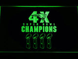 New England Patriots 4X Super Bowl Champions LED Sign - Green - TheLedHeroes