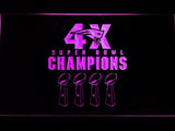 New England Patriots 4X Super Bowl Champions LED Neon Sign USB - Purple - TheLedHeroes