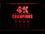 New England Patriots 4X Super Bowl Champions LED Sign - Red - TheLedHeroes