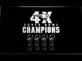 New England Patriots 4X Super Bowl Champions LED Neon Sign Electrical - White - TheLedHeroes