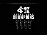 New England Patriots 4X Super Bowl Champions LED Sign - White - TheLedHeroes