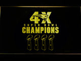 New England Patriots 4X Super Bowl Champions LED Sign - Yellow - TheLedHeroes