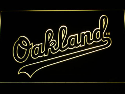 Oakland Athletics (4) LED Neon Sign USB - Yellow - TheLedHeroes