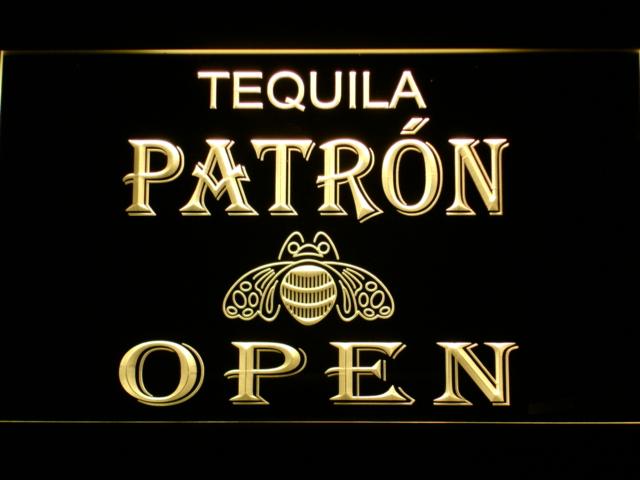 Tequila Patron Open LED Neon Sign USB - Yellow - TheLedHeroes