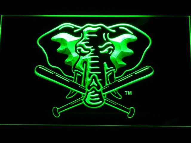 Oakland Athletics (8) LED Neon Sign USB - Green - TheLedHeroes
