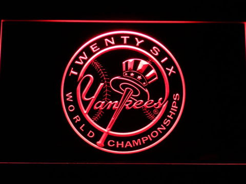 New York Yankees 26th WC LED Neon Sign USB - Red - TheLedHeroes
