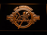 New York Yankees 100th Anniversary LED Neon Sign USB - Orange - TheLedHeroes