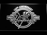 New York Yankees 100th Anniversary LED Neon Sign USB - White - TheLedHeroes