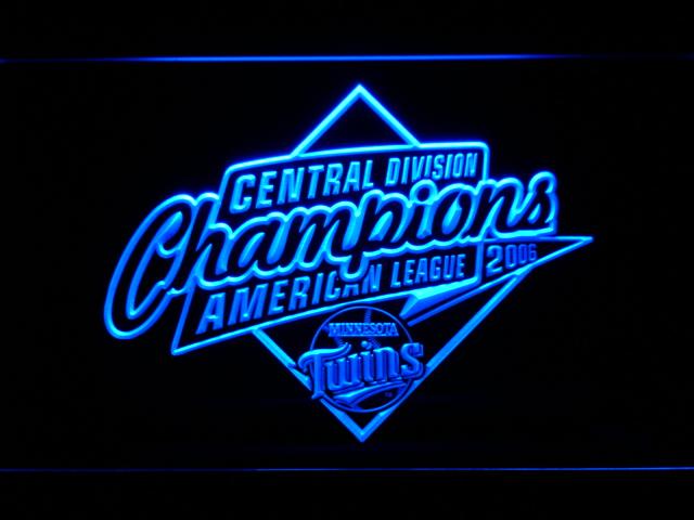 Minnesota Twins 2006 Champions LED Neon Sign USB - Blue - TheLedHeroes