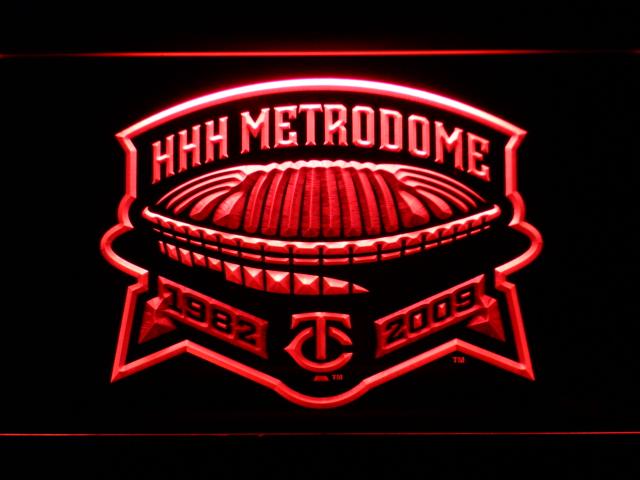 Minnesota Twins HHH Metrodome LED Neon Sign USB - Red - TheLedHeroes