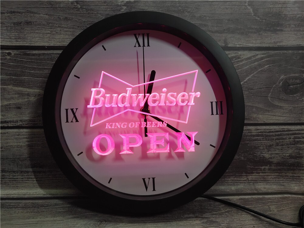Budweiser Open LED Wall Clock - Multicolor - TheLedHeroes