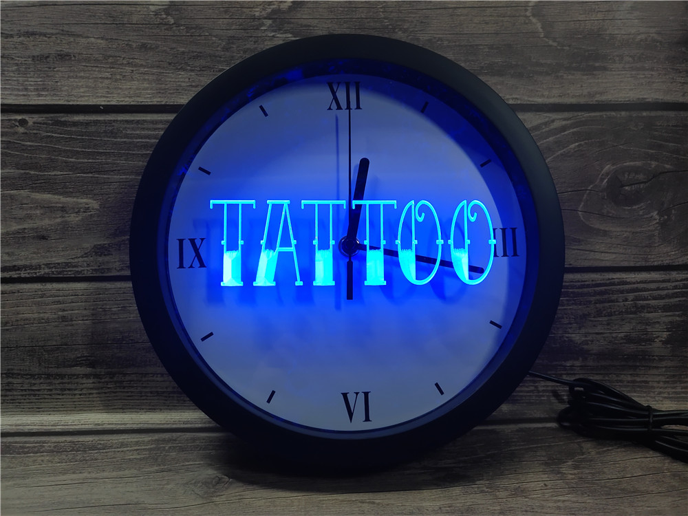 Tattoo LED Wall Clock - Multicolor - TheLedHeroes