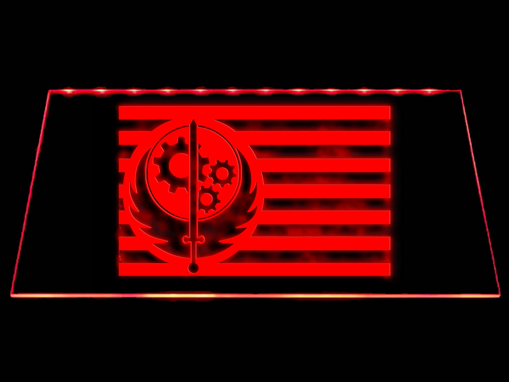 Fallout Brotherhood of Steel Flag LED Sign - Red - TheLedHeroes