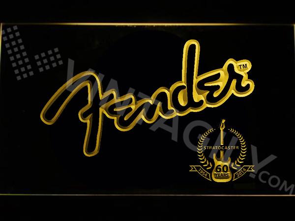 Fender 3 LED Neon Sign USB - Yellow - TheLedHeroes