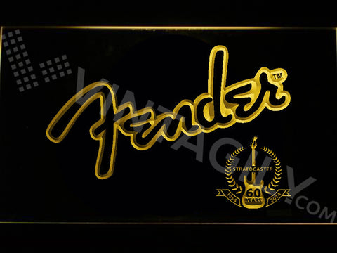 Fender 3 LED Sign - Yellow - TheLedHeroes