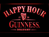 Guinness Draught Happy Hour LED Neon Sign USB - Red - TheLedHeroes
