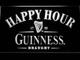 Guinness Draught Happy Hour LED Neon Sign USB - White - TheLedHeroes