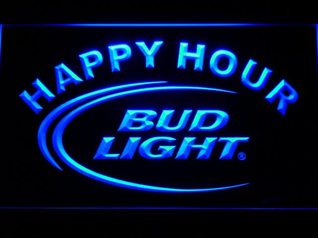 Bud Light Happy Hour LED Neon Sign Electrical - Blue - TheLedHeroes