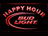 Bud Light Happy Hour LED Neon Sign USB - Red - TheLedHeroes