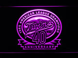 Minnesota Twins 40th Anniversary (2)   LED Neon Sign USB - Purple - TheLedHeroes