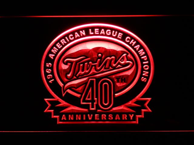 Minnesota Twins 40th Anniversary (2)   LED Neon Sign USB - Red - TheLedHeroes