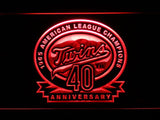 Minnesota Twins 40th Anniversary (2)   LED Neon Sign Electrical - Red - TheLedHeroes