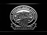 Minnesota Twins 40th Anniversary (2)   LED Neon Sign USB - White - TheLedHeroes