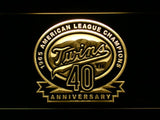 Minnesota Twins 40th Anniversary (2)   LED Neon Sign USB - Yellow - TheLedHeroes