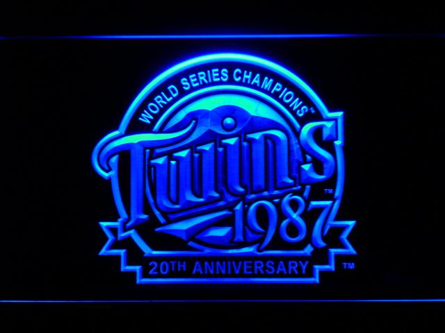 Minnesota Twins 20th Anniversary LED Neon Sign Electrical - Blue - TheLedHeroes
