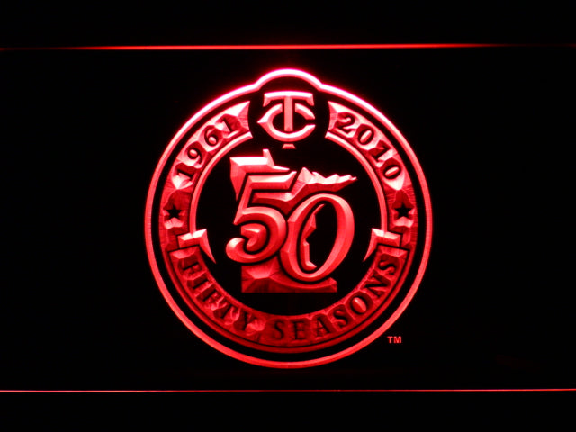 FREE Minnesota Twins 50th Anniversary LED Sign - Red - TheLedHeroes