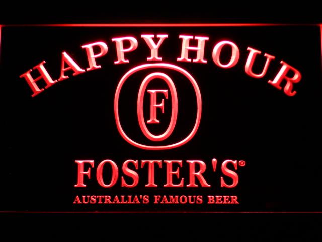 Foster Happy Hour LED Neon Sign Electrical - Red - TheLedHeroes