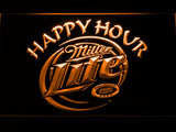 Miller Lite Happy Hour LED Neon Sign USB - Orange - TheLedHeroes